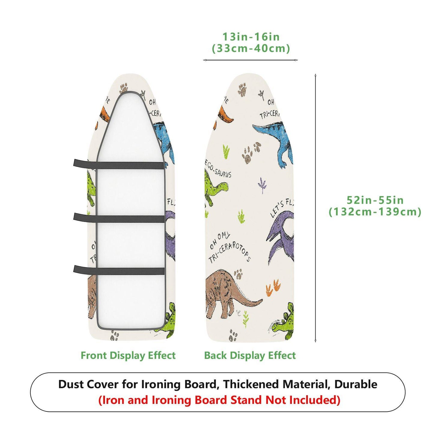 1-Piece Dinosaur  Fun  Ironing Board Cover, Universal Size, Without Board