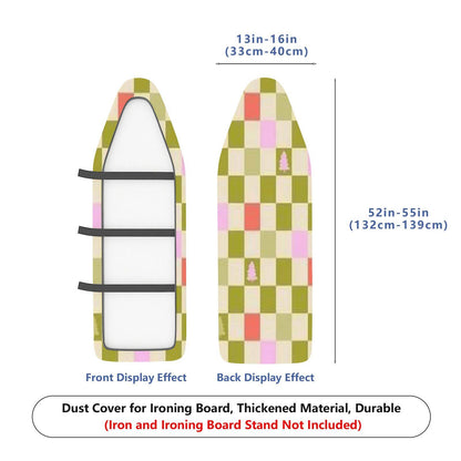 1-Piece Checkered Christmas Tree Pattern Pastel Color  Ironing Board Cover, Universal Size, Without Board