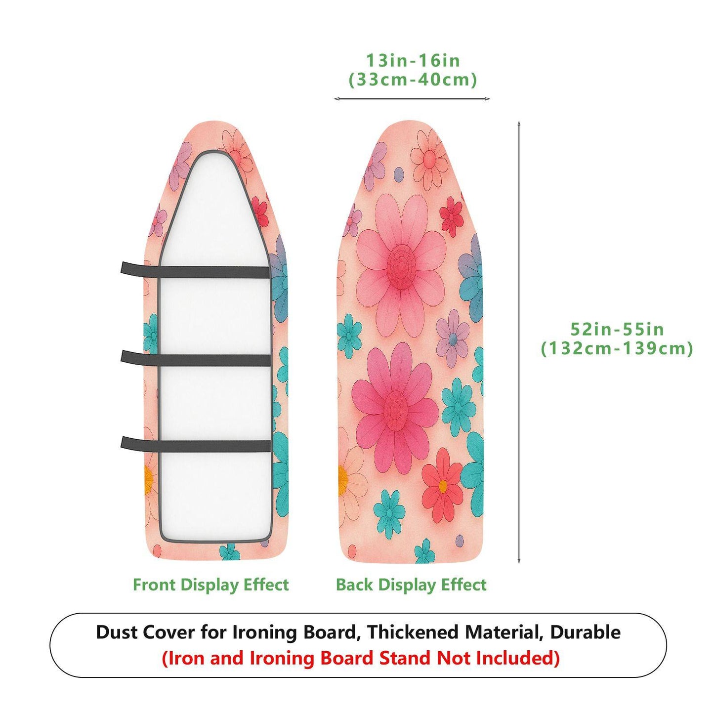 1-Piece Floral Pattern Colorful Fun Vibrant  Ironing Board Cover, Universal Size, Without Board