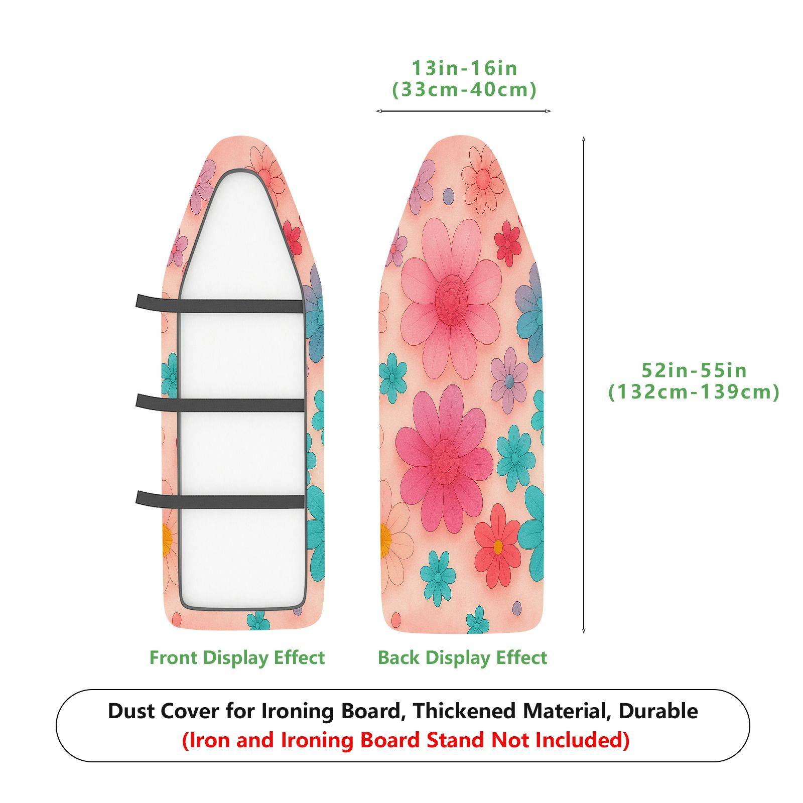 1-Piece Floral Pattern Colorful Fun Vibrant  Ironing Board Cover, Universal Size, Without Board