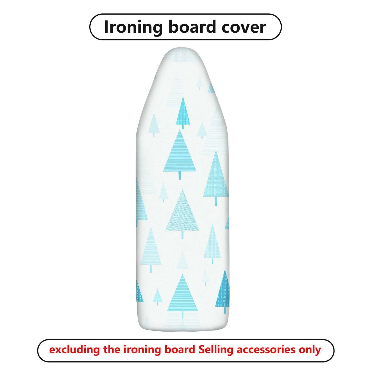 1-Piece Christmas Tree Geometric White  Ironing Board Cover, Universal Size, Without Board