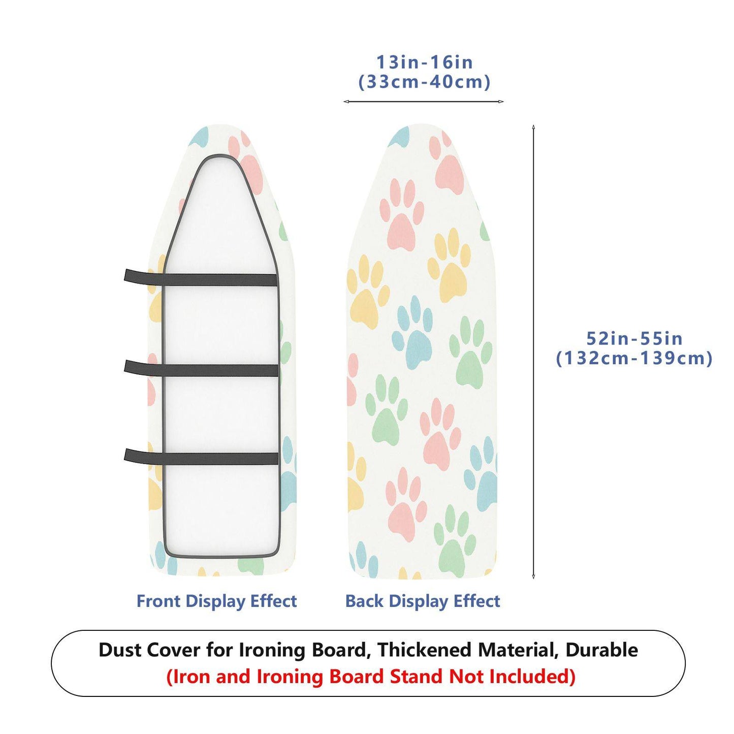 1-Piece Colorful Pet Paw Pattern Cute Decorative  Ironing Board Cover, Universal Size, Without Board