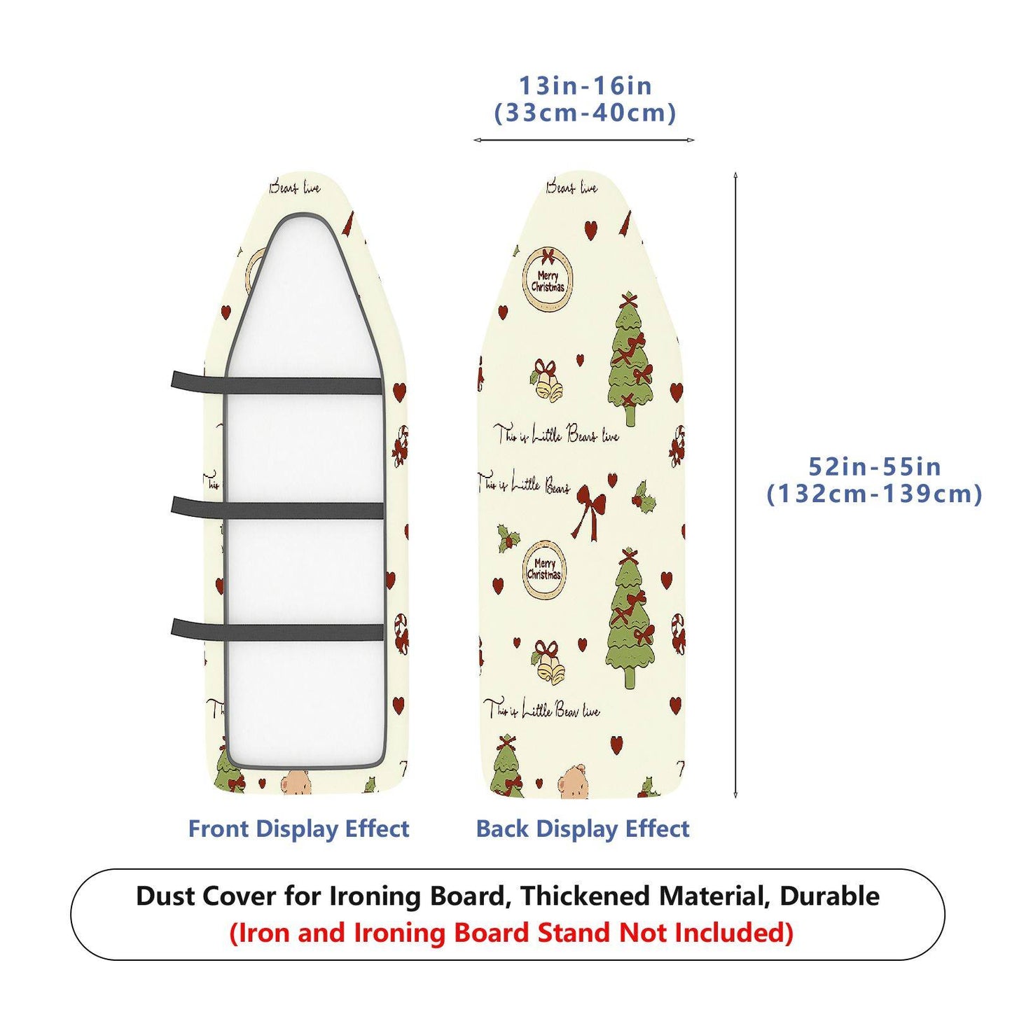 1-Piece Christmas Tree Gift Bow  Ironing Board Cover, Universal Size, Without Board