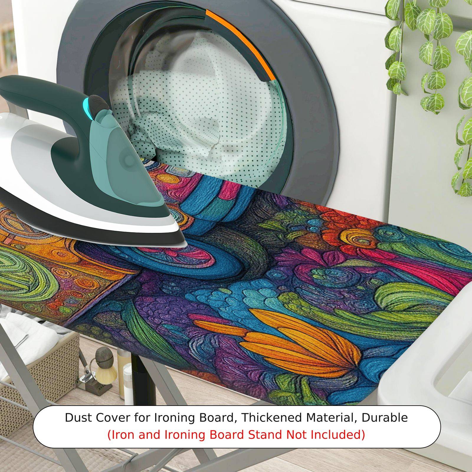 1-Piece Abstract Art Colorful Psychedelic  Ironing Board Cover, Universal Size, Without Board