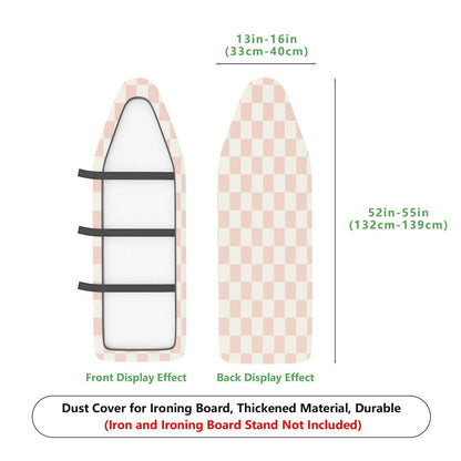 1-Piece Light Pink Checkered Plaid  Ironing Board Cover, Universal Size, Without Board