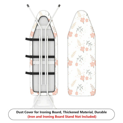 1-Piece Floral Pattern Pink Flower Beige Leaf  Ironing Board Cover, Universal Size, Without Board