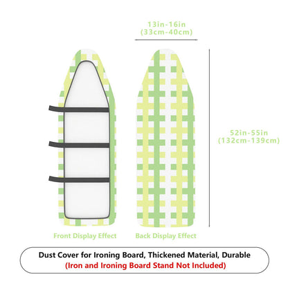 1-Piece Plaid Pattern Green Yellow Checks  Ironing Board Cover, Universal Size, Without Board