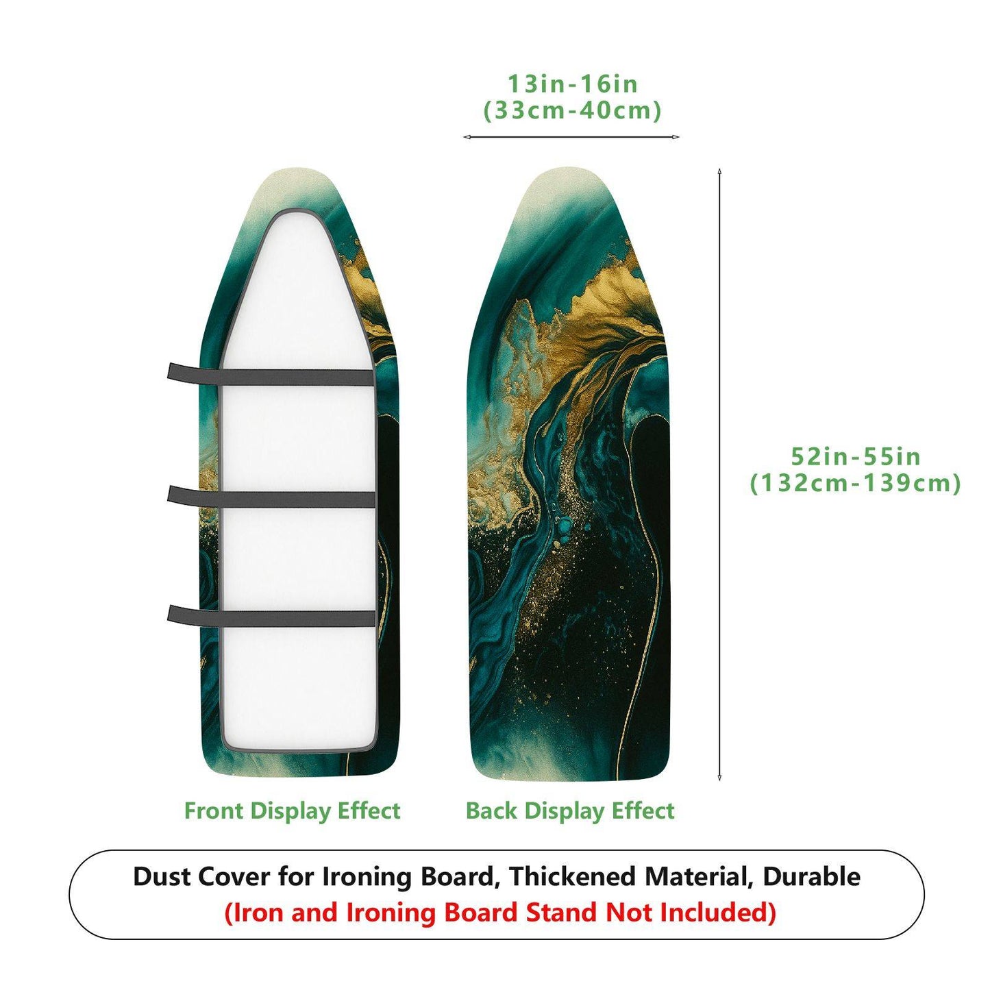 1-Piece Abstract Art Elegant Waves Marble  Ironing Board Cover, Universal Size, Without Board
