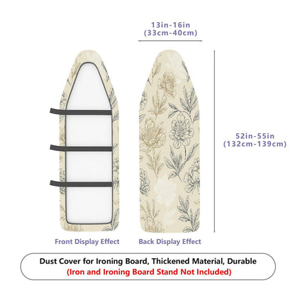 1-Piece Floral Pattern Beige Leaf  Ironing Board Cover, Universal Size, Without Board
