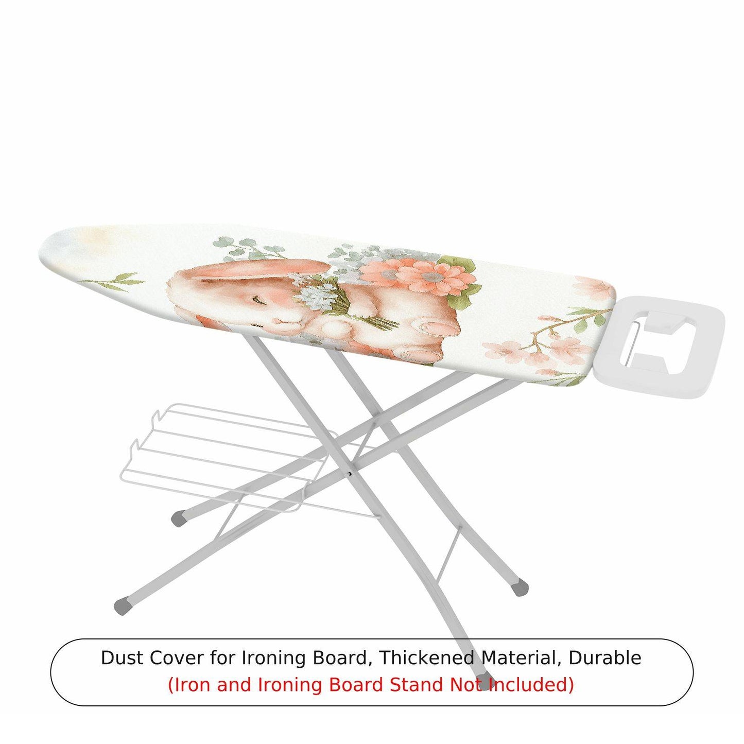 1-Piece Cute Bunny Floral Pastel  Ironing Board Cover, Universal Size, Without Board