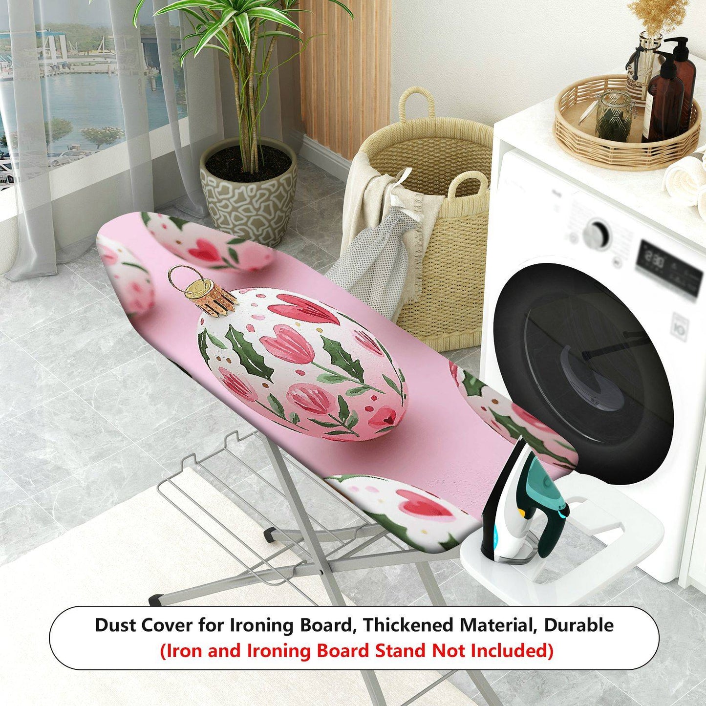 1-Piece Christmas Floral Decorative  Ironing Board Cover, Universal Size, Without Board