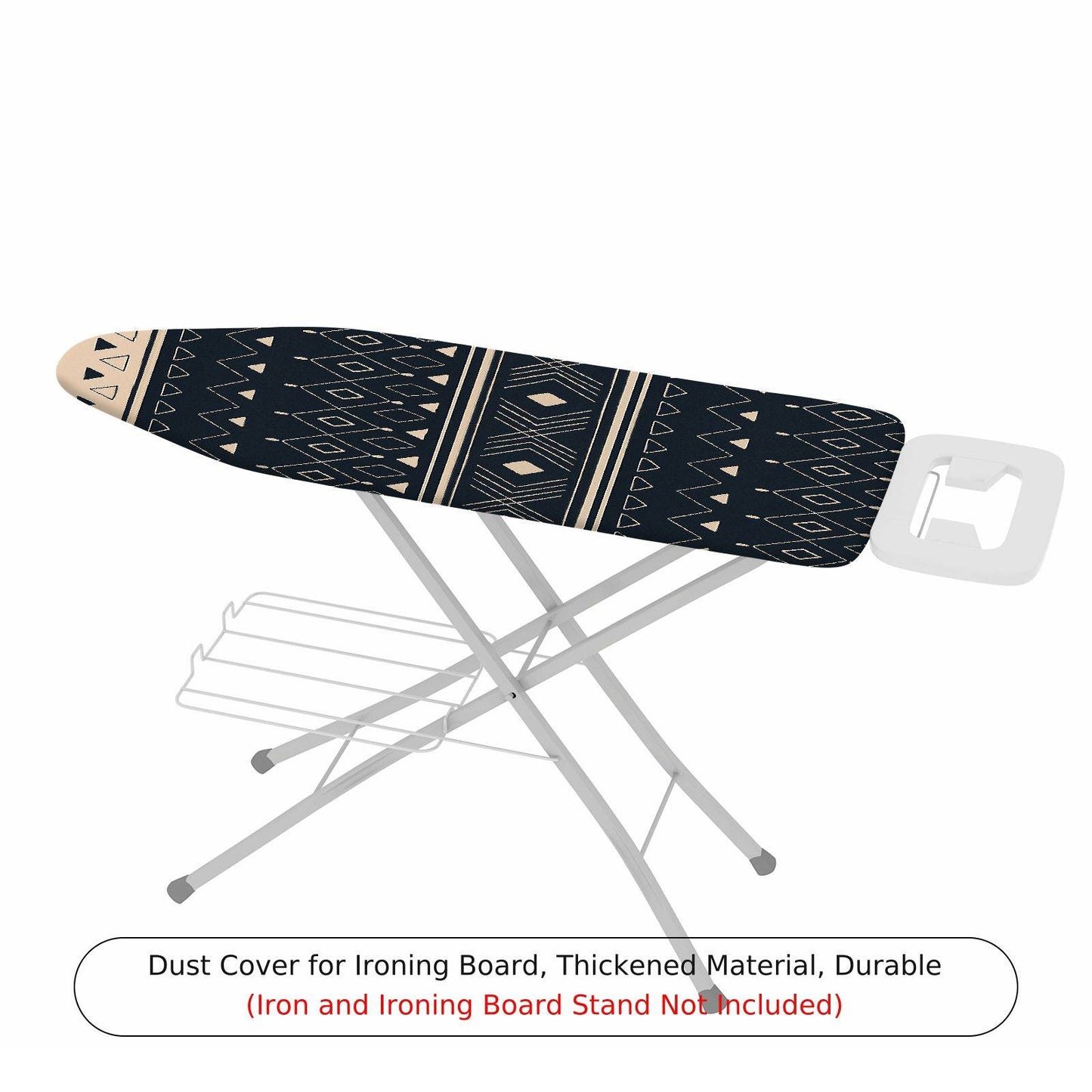 1-Piece Geometric Pattern Black Beige  Ironing Board Cover, Universal Size, Without Board