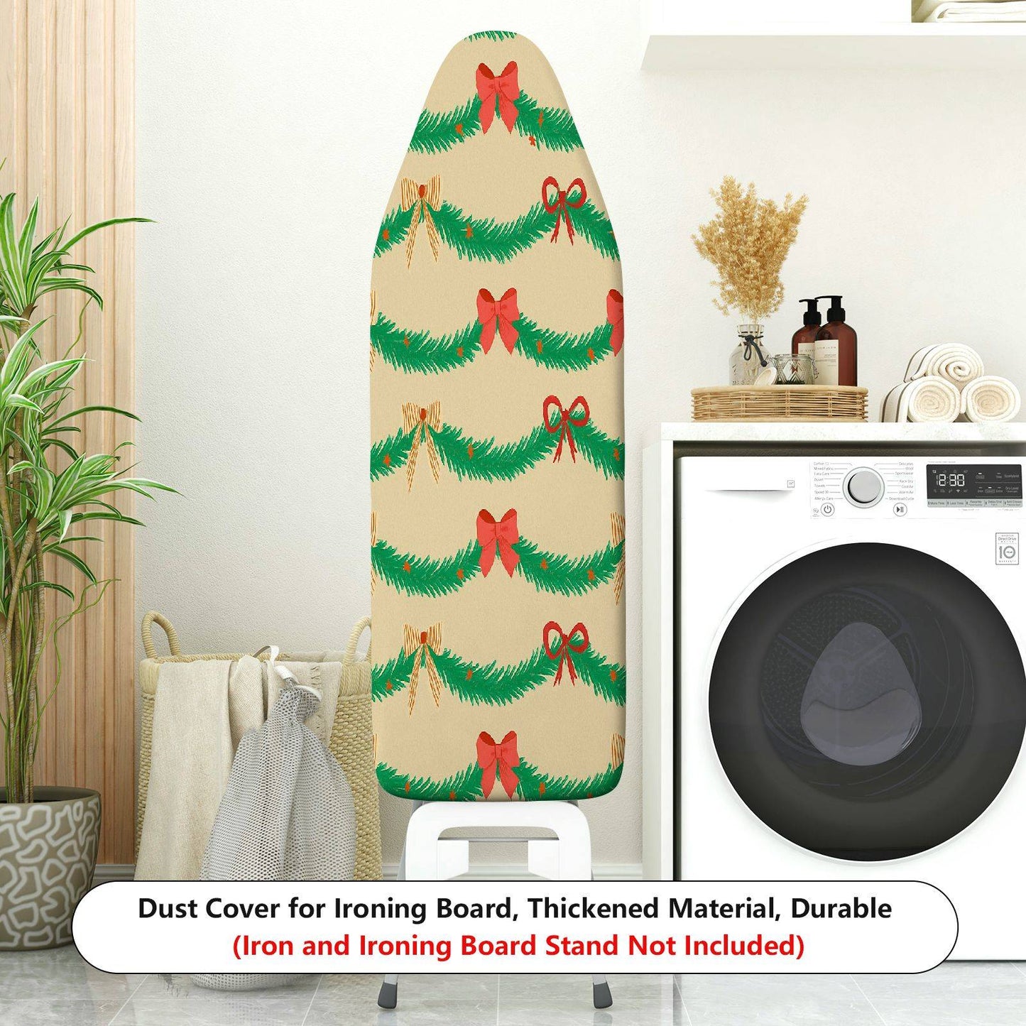 1-Piece Christmas Garland Ribbon  Ironing Board Cover, Universal Size, Without Board