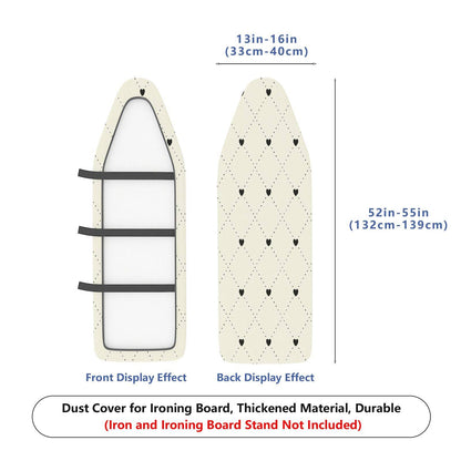 1-Piece Heart Pattern Diamond Design Beige  Ironing Board Cover, Universal Size, Without Board