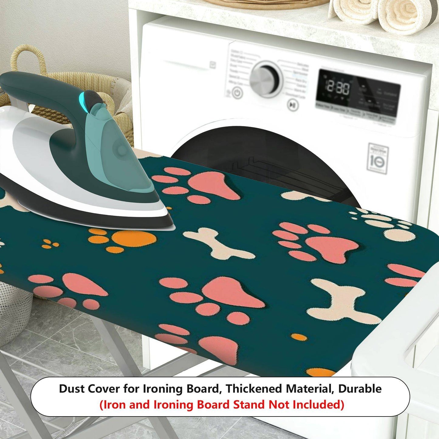 1-Piece Paw Bone Print Pet Cute  Ironing Board Cover, Universal Size, Without Board