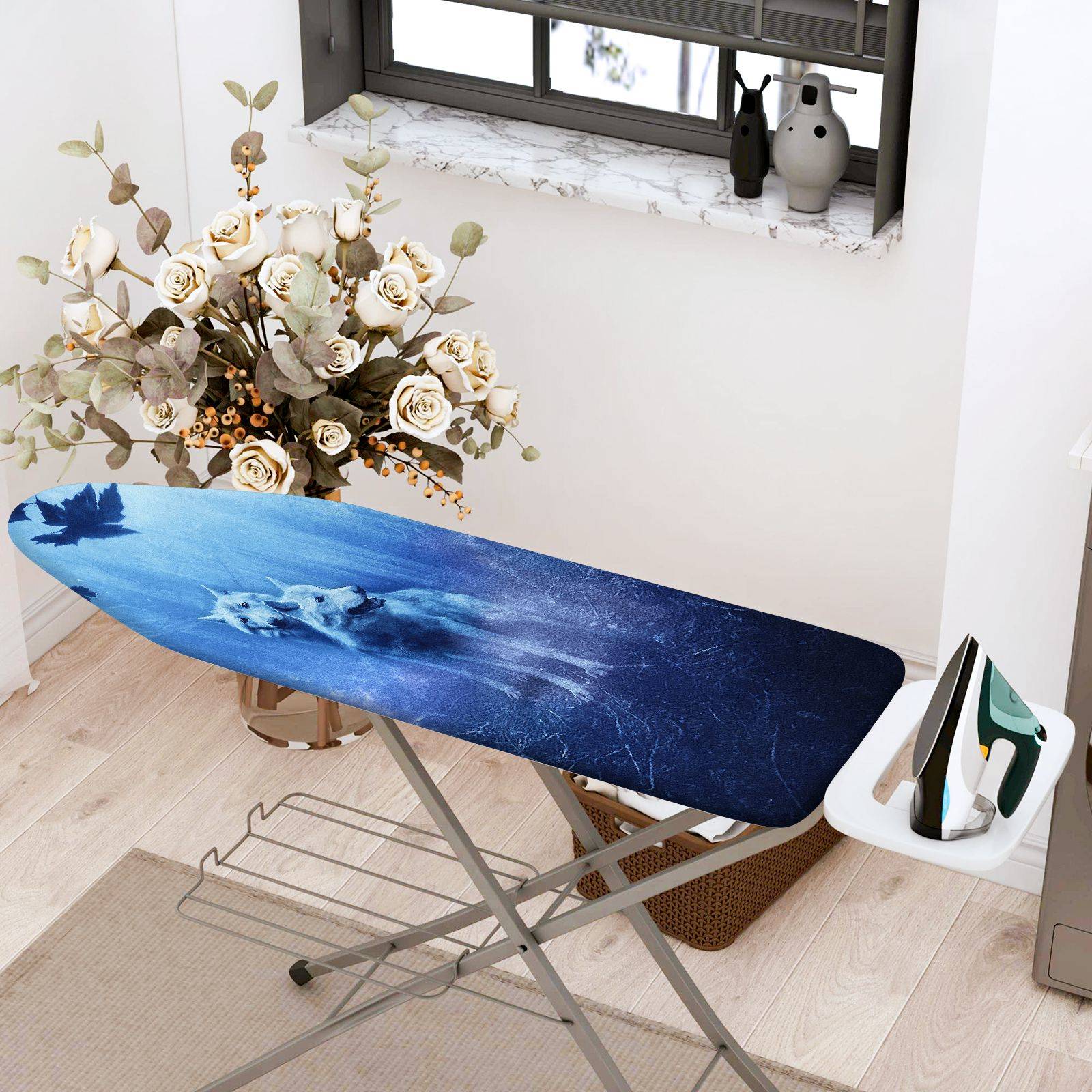 1-Piece Wolf Winter Nature  Ironing Board Cover, Universal Size, Without Board