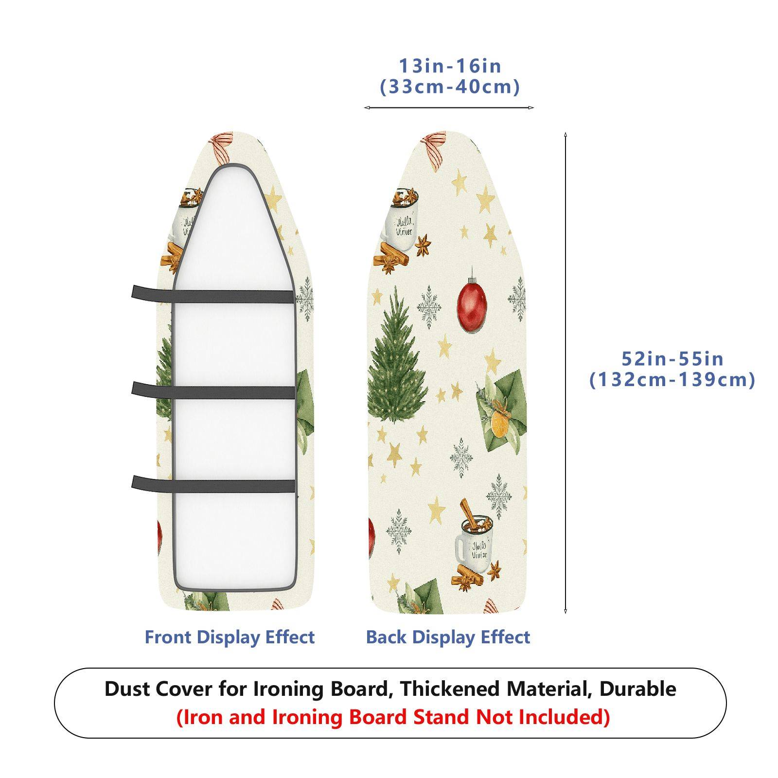 1-Piece Christmas Tree Ornament Star  Ironing Board Cover, Universal Size, Without Board