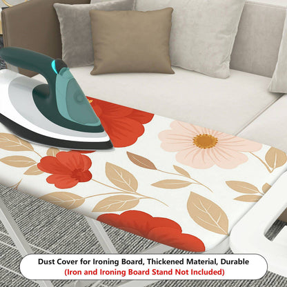 1-Piece Floral Red Beige  Ironing Board Cover, Universal Size, Without Board