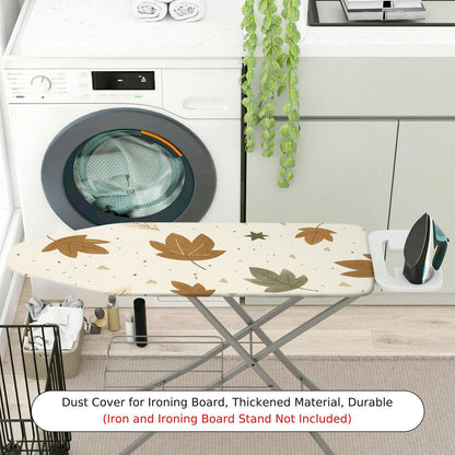 1-Piece Leaf Pattern Autumn Beige  Ironing Board Cover, Universal Size, Without Board