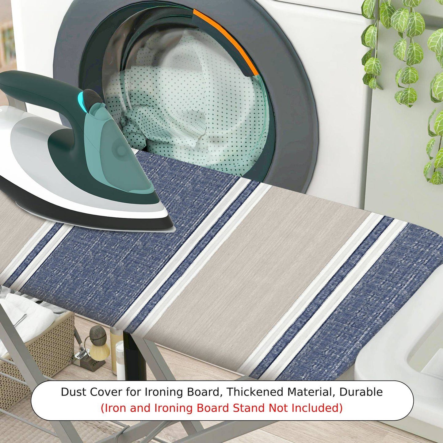 1-Piece Stripe Blue Beige Elegant  Ironing Board Cover, Universal Size, Without Board