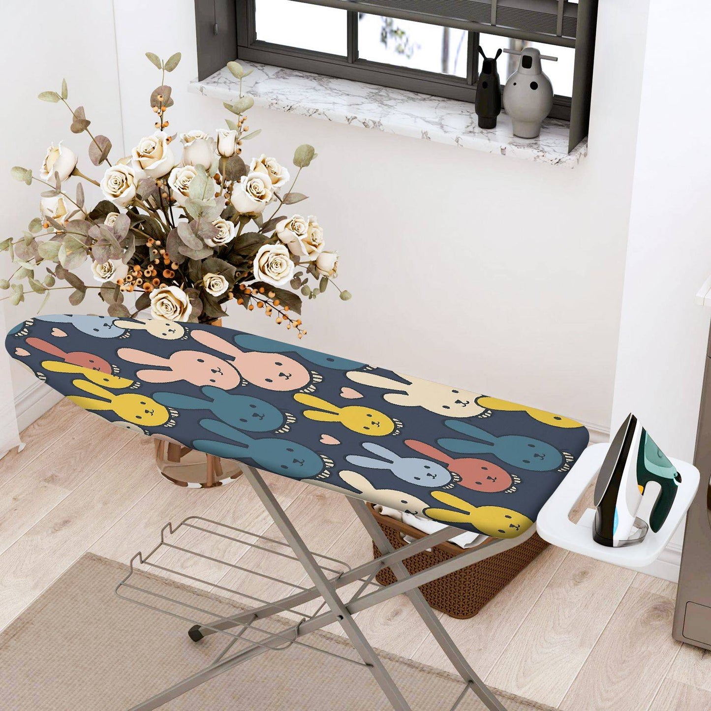1-Piece Cute Bunny  Pattern  Ironing Board Cover, Universal Size, Without Board