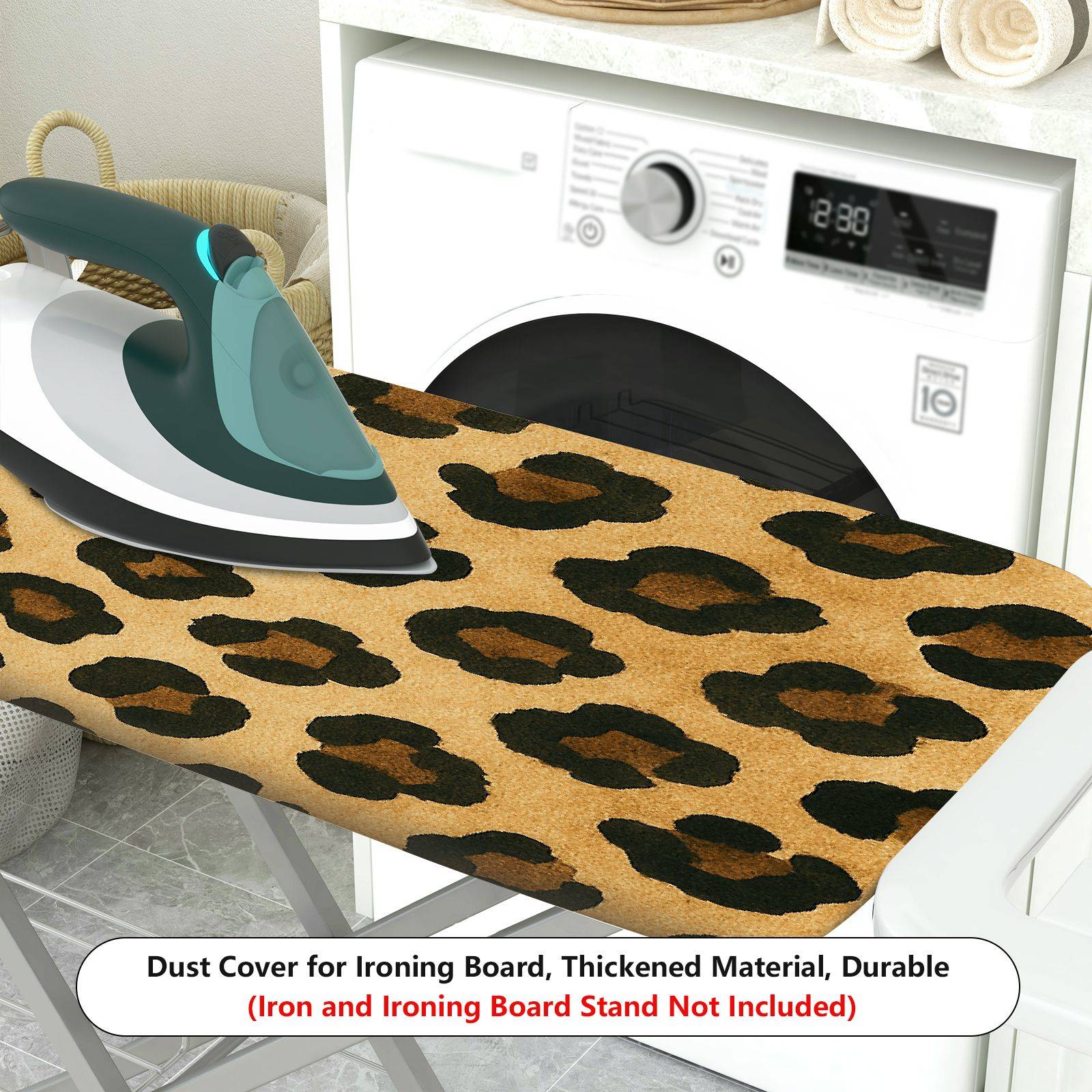 1-Piece Leopard Animal Pattern Beige  Ironing Board Cover, Universal Size, Without Board
