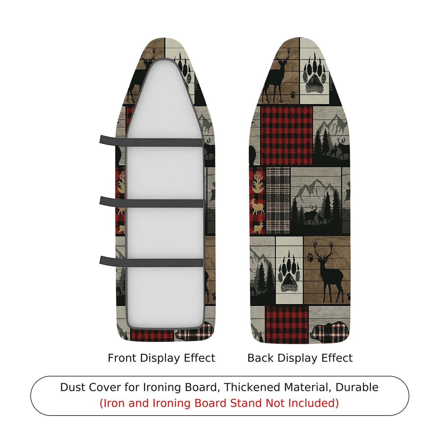 1-Piece Plaid Deer Pattern Patchwork  Ironing Board Cover, Universal Size, Without Board