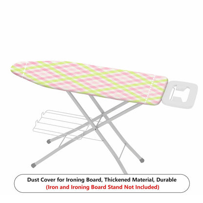1-Piece Pastel Pink Green Plaid Pattern  Ironing Board Cover, Universal Size, Without Board