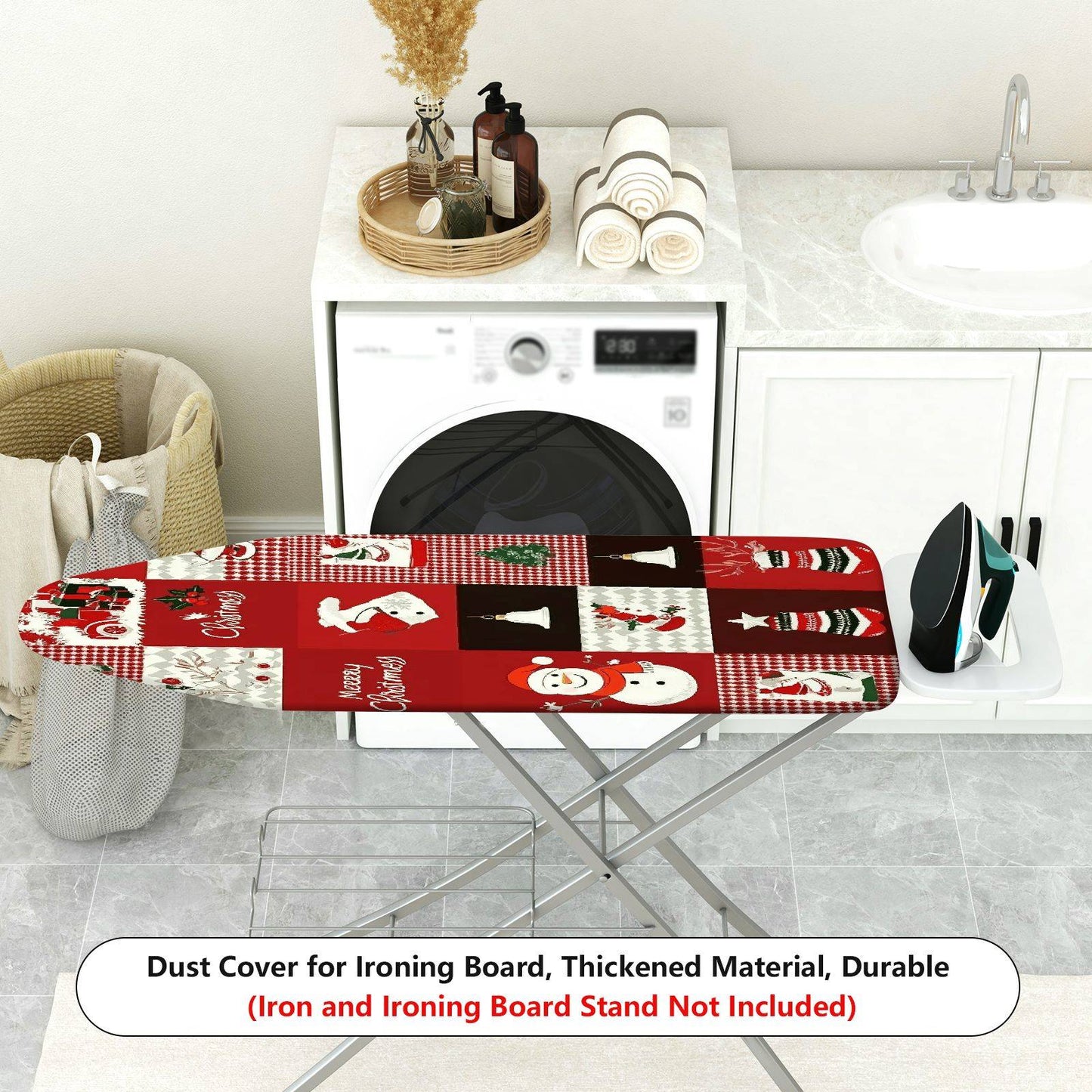 1-Piece Christmas Santa Bell  Ironing Board Cover, Universal Size, Without Board