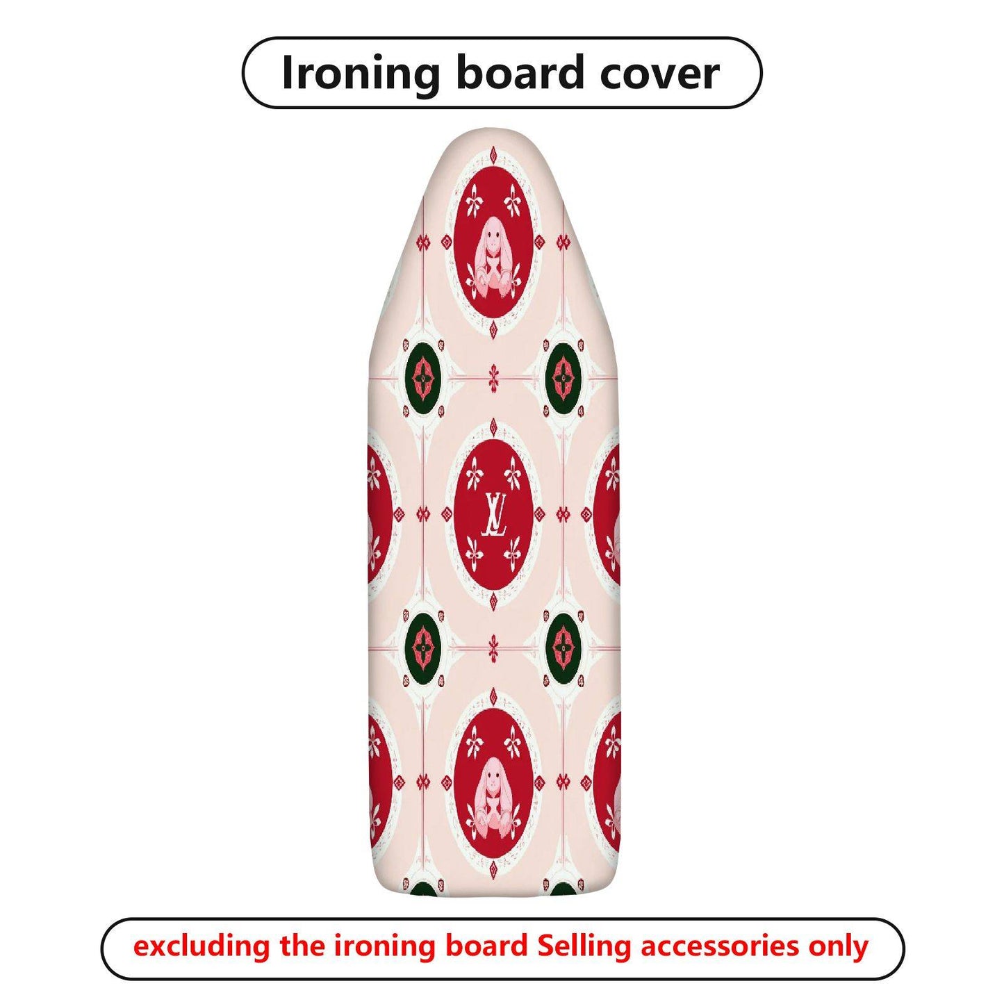 1-Piece Christmas Red Green Pattern  Ironing Board Cover, Universal Size, Without Board