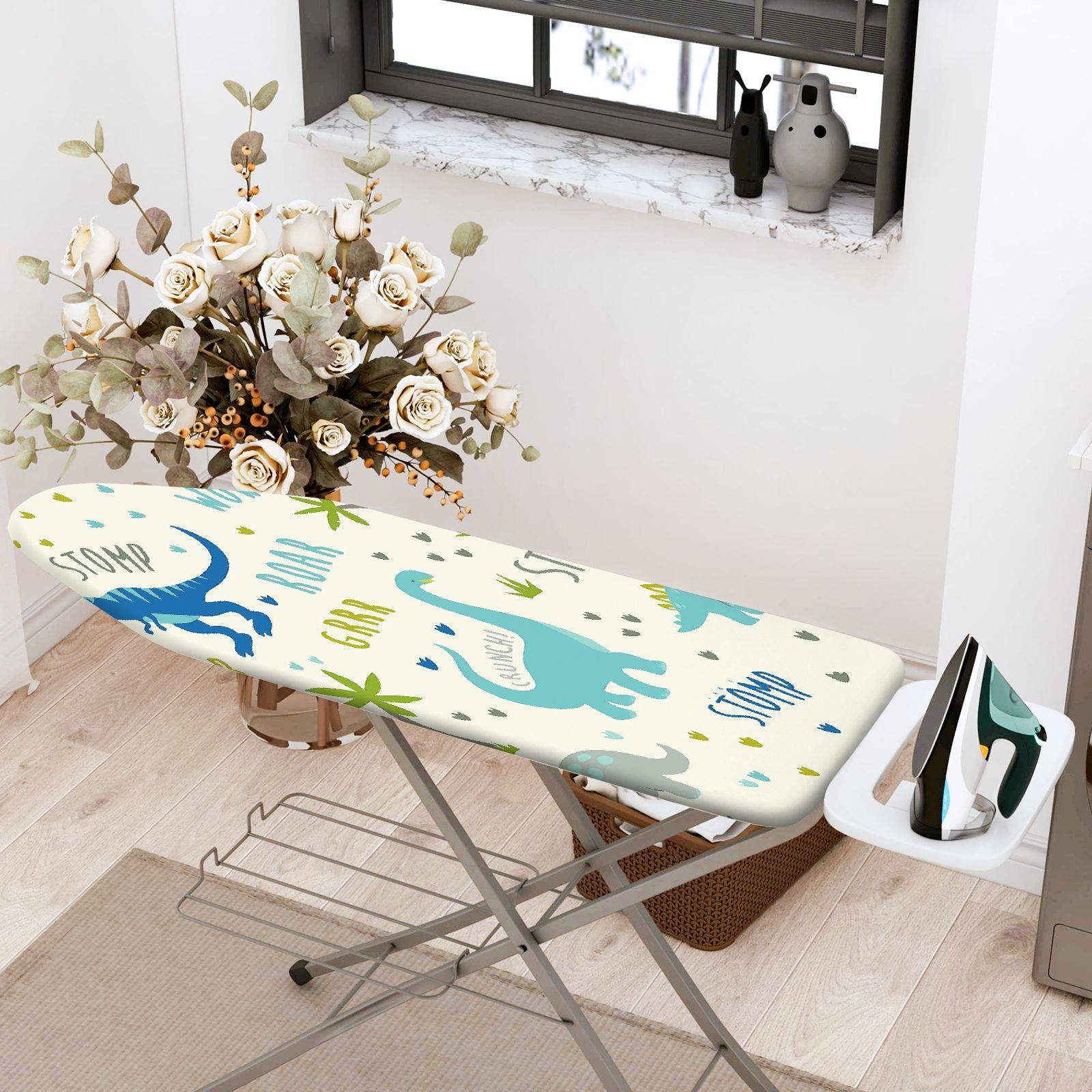 1-Piece Dinosaur  Fun  Ironing Board Cover, Universal Size, Without Board