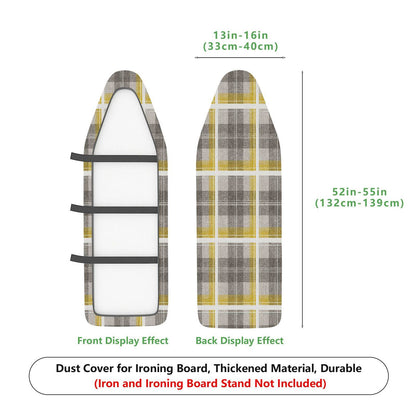 1-Piece Plaid Yellow Gray  Ironing Board Cover, Universal Size, Without Board