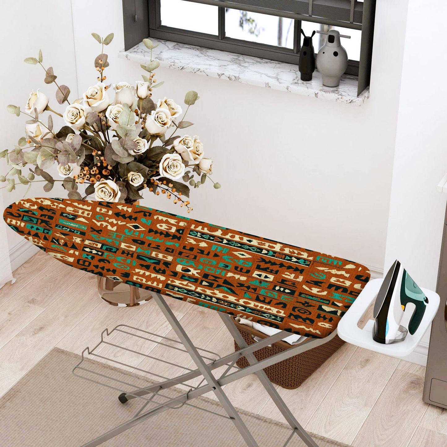 1-Piece Abstract Geometric Tribal  Ironing Board Cover, Universal Size, Without Board
