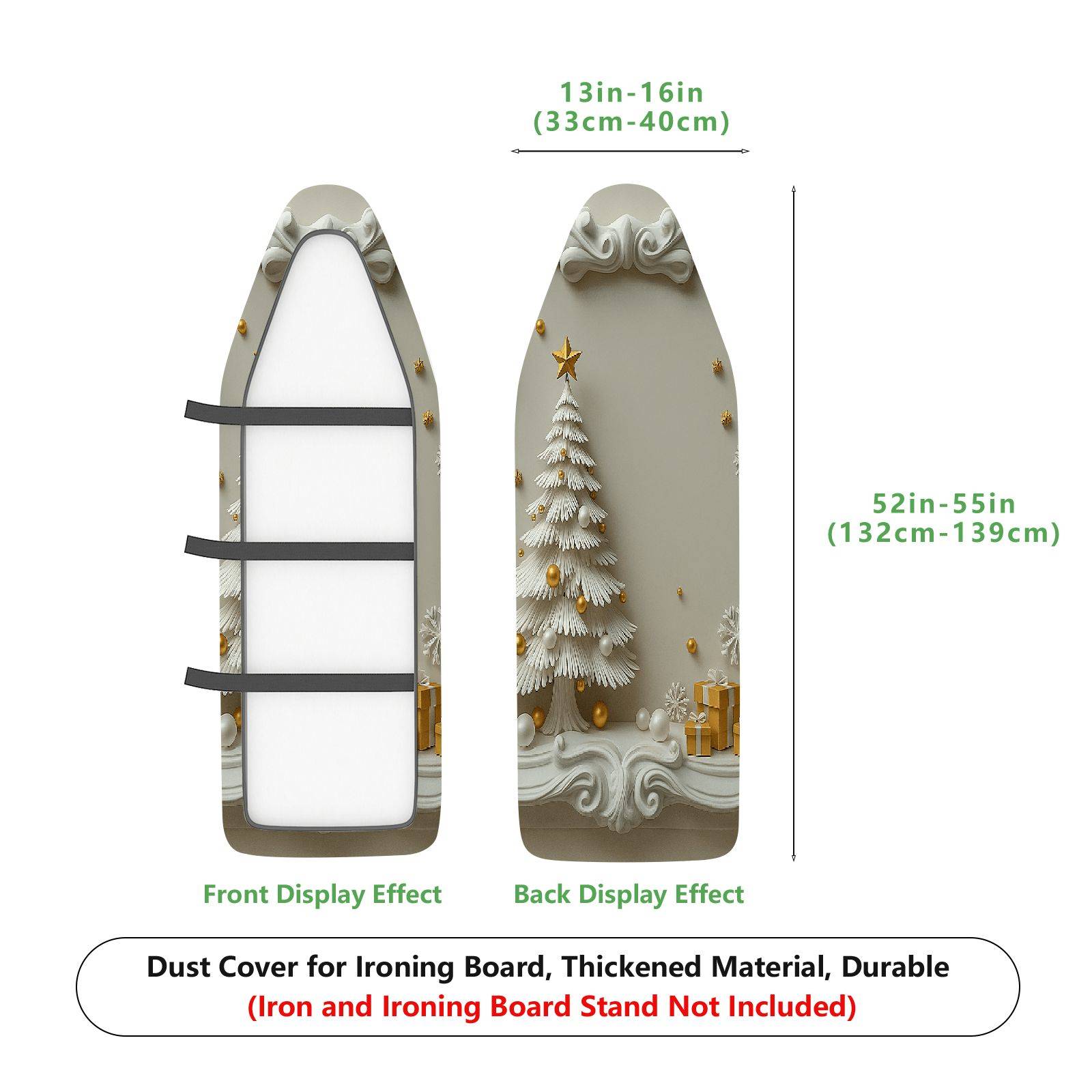 1-Piece Christmas Tree Snowflake Gift  Ironing Board Cover, Universal Size, Without Board