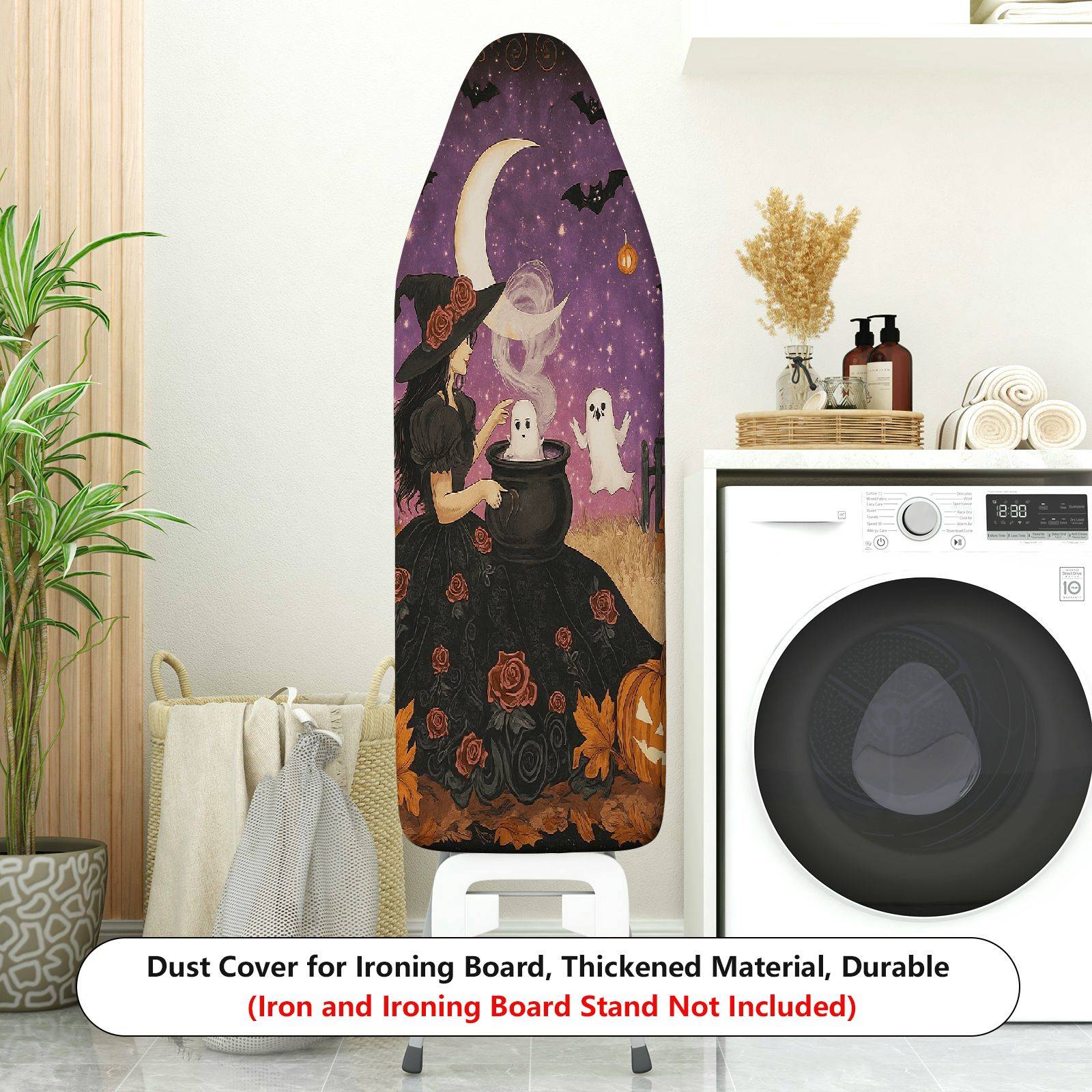 1-Piece Witch Moon Ghost  Ironing Board Cover, Universal Size, Without Board