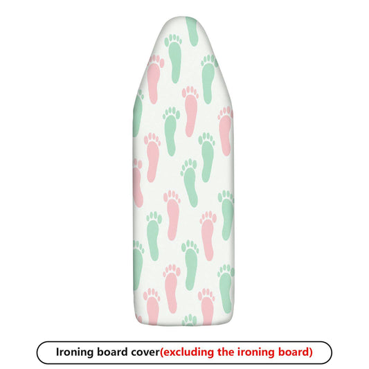 1-Piece Footprint Pattern Pink Green Cute  Ironing Board Cover, Universal Size, Without Board