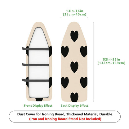 1-Piece Heart Pattern Black Beige  Ironing Board Cover, Universal Size, Without Board