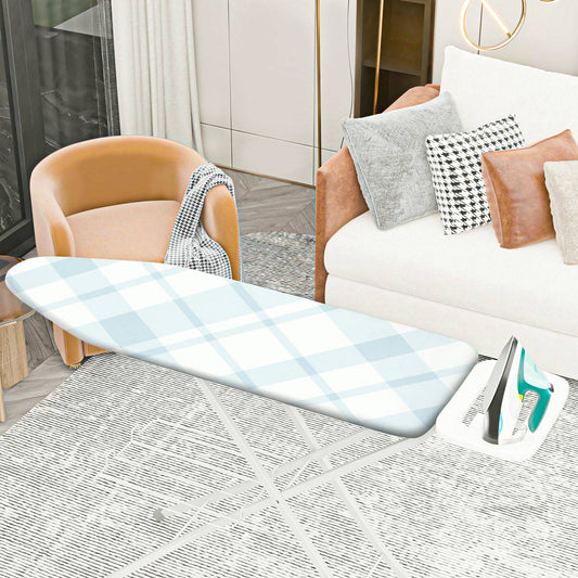 1-Piece Diamond Checkered Blue Plaid Minimalist  Ironing Board Cover, Universal Size, Without Board