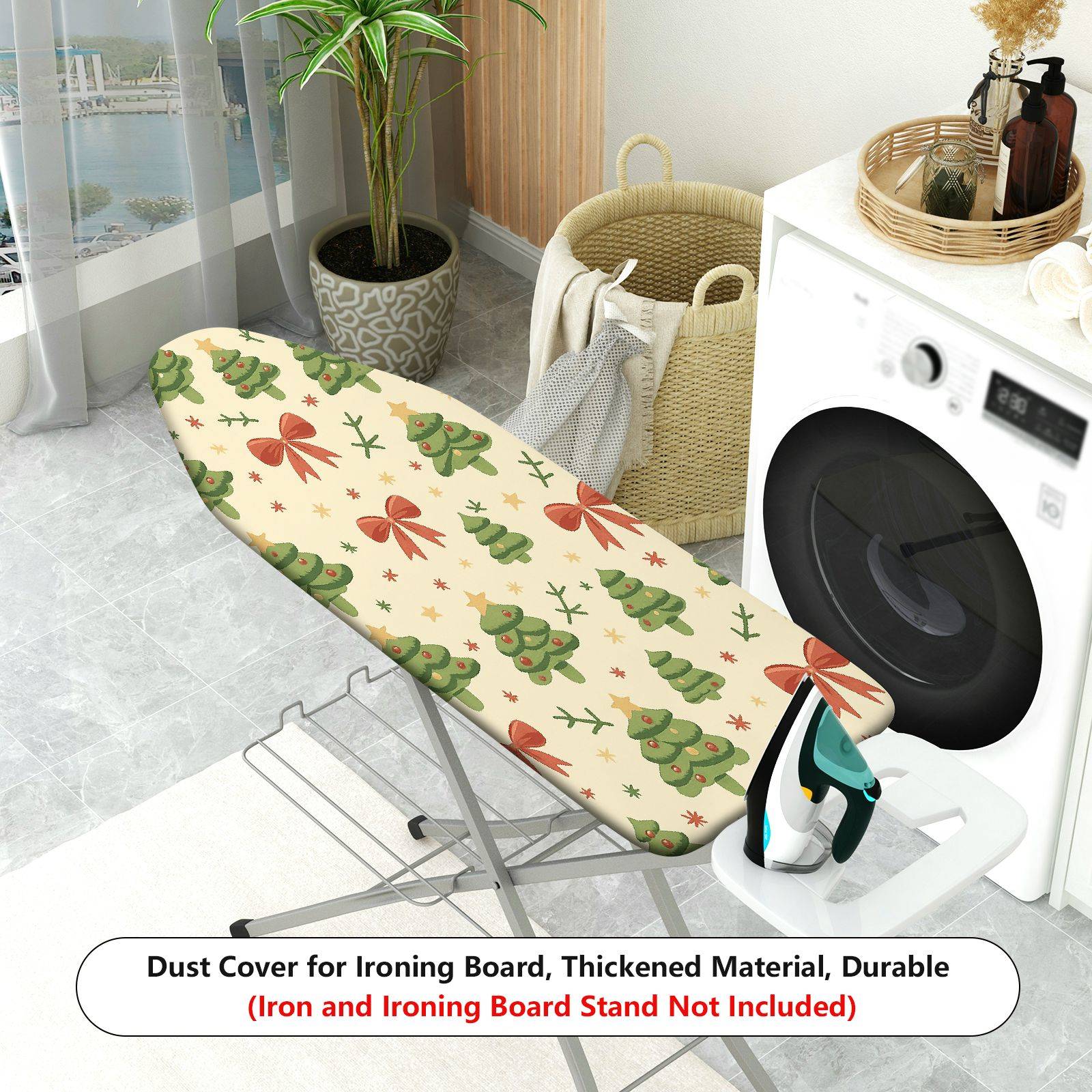 1-Piece Christmas Tree Bow Star  Ironing Board Cover, Universal Size, Without Board