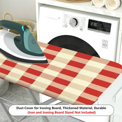 1-Piece Red Plaid Checkered Pattern  Ironing Board Cover, Universal Size, Without Board