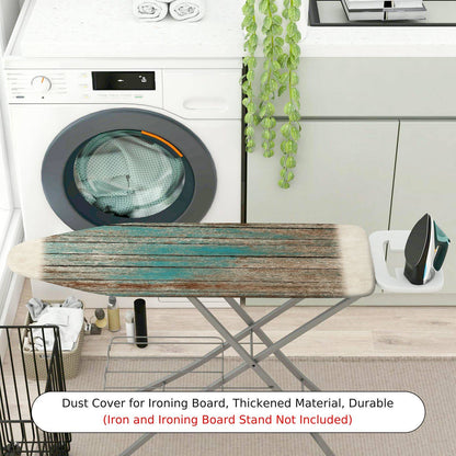 1-Piece Wood Grain Rustic Blue Brown  Ironing Board Cover, Universal Size, Without Board