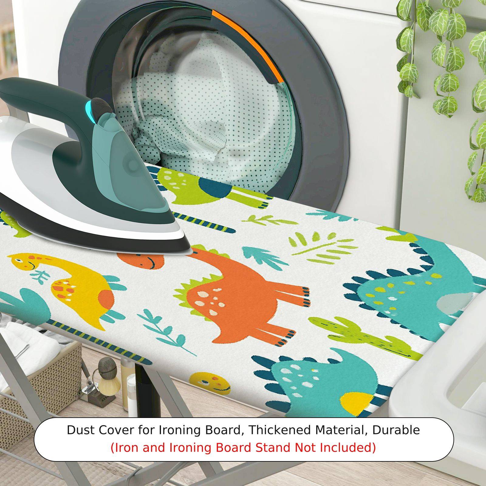 1-Piece Dinosaur Colorful Fun  Ironing Board Cover, Universal Size, Without Board