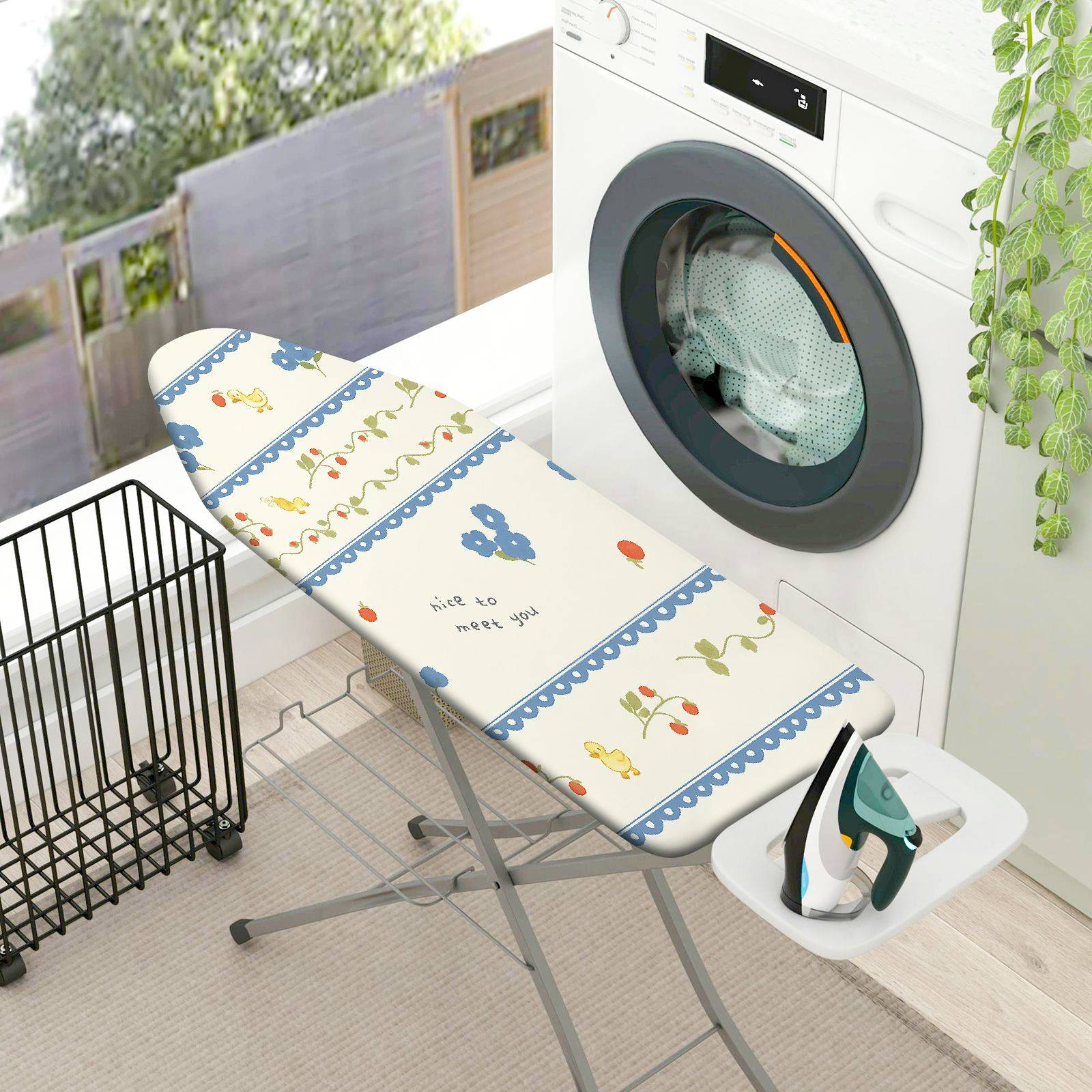 1-Piece Floral Pattern  Cute  Ironing Board Cover, Universal Size, Without Board