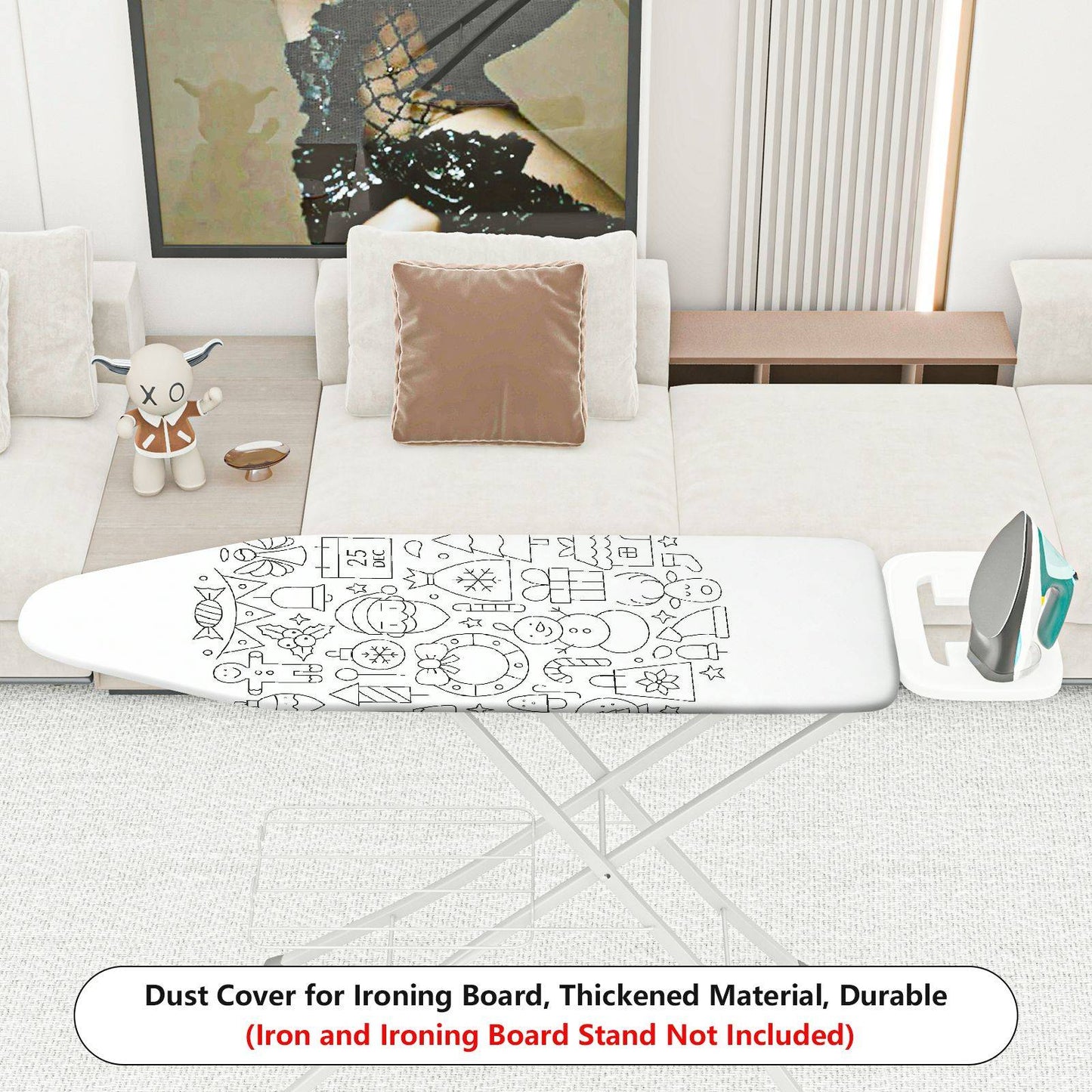 1-Piece Christmas Festive Season Santa  Ironing Board Cover, Universal Size, Without Board