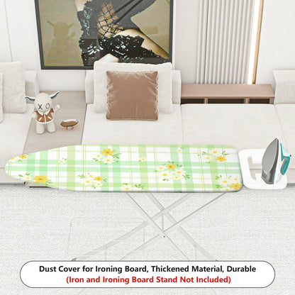 1-Piece Plaid Floral Printed Green  Ironing Board Cover, Universal Size, Without Board