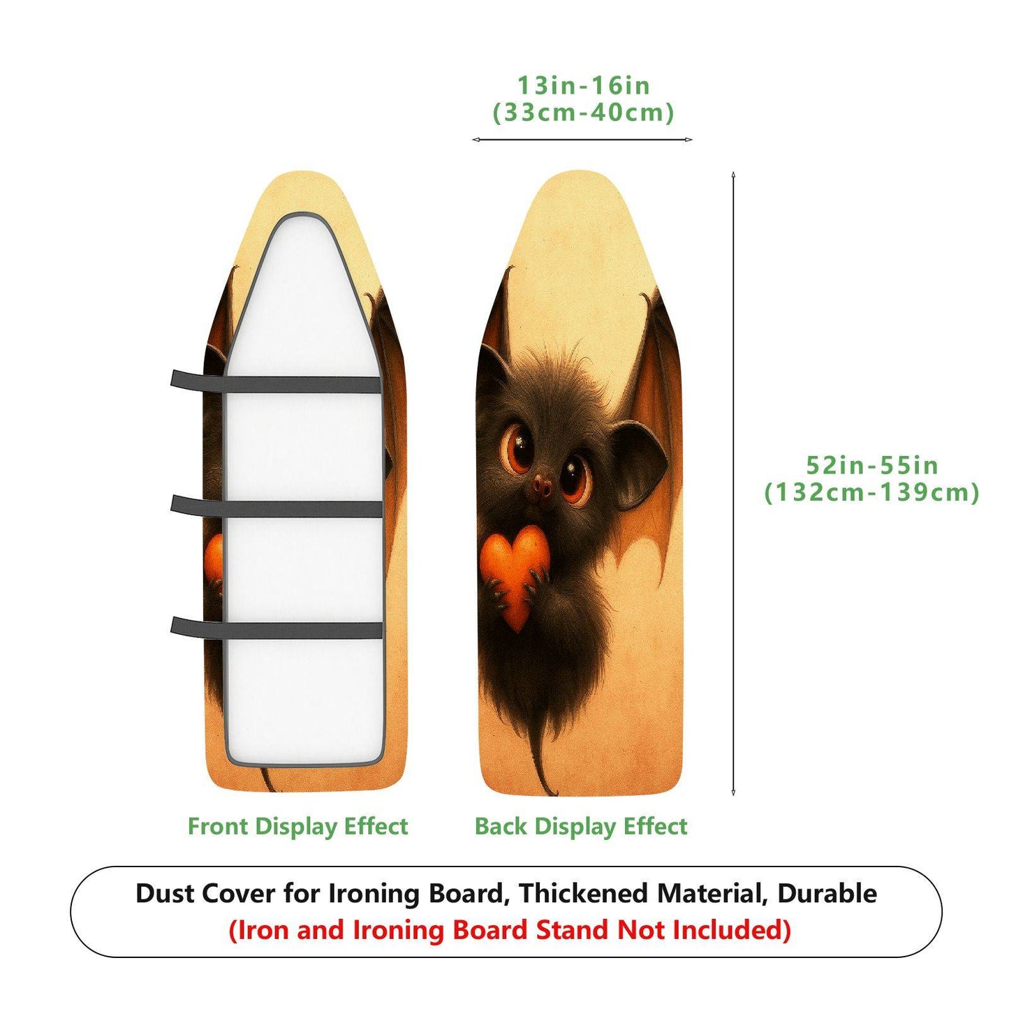 1-Piece Cute Bat Halloween Fantasy  Ironing Board Cover, Universal Size, Without Board