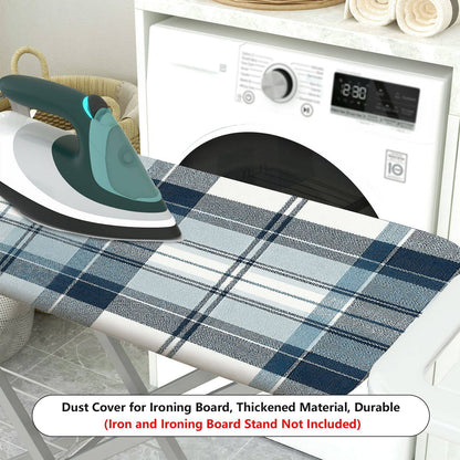 1-Piece Plaid Pattern Blue White  Ironing Board Cover, Universal Size, Without Board
