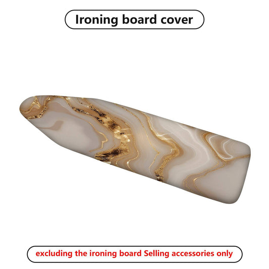 1-Piece Marble Pattern Golden Beige Wave  Ironing Board Cover, Universal Size, Without Board