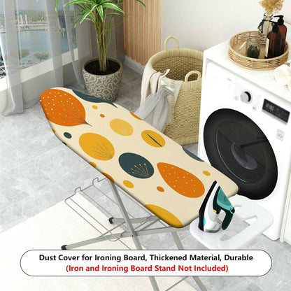 1-Piece Abstract Retro Circle Leaf  Ironing Board Cover, Universal Size, Without Board
