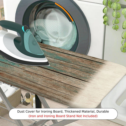 1-Piece Wood Grain Rustic Blue Brown  Ironing Board Cover, Universal Size, Without Board